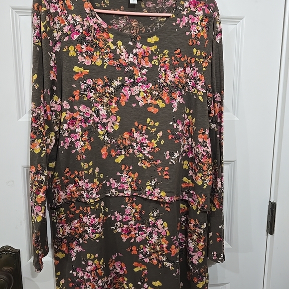 J. Jill Tops - J.Jill Floral Long Sleeve Layered Shirt Sz M